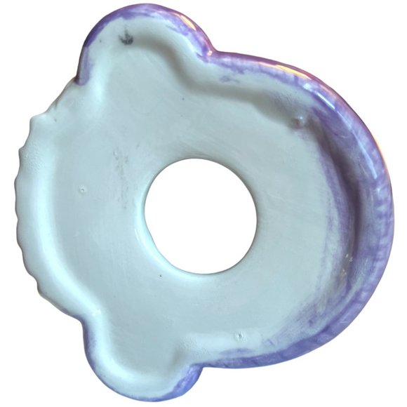 Hand-Painted GNOME Ceramic Decor Pastel Lilac 8.75" tall Whimsical - Picture 11 of 14